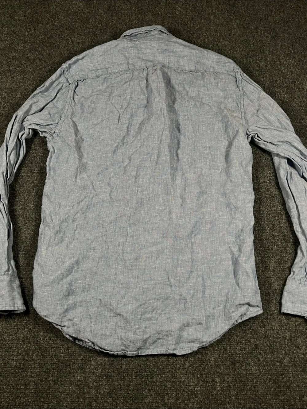 J.Crew Baird McNutt 100% Irish Linen Shirt Men's Small Blue Garment Dyed Indigo